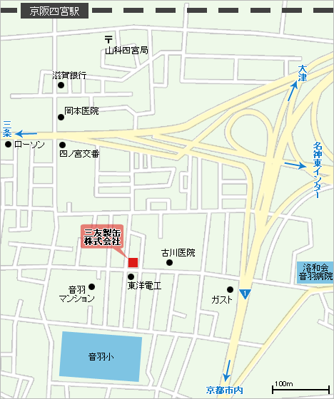 三友製缶株式会社への地図